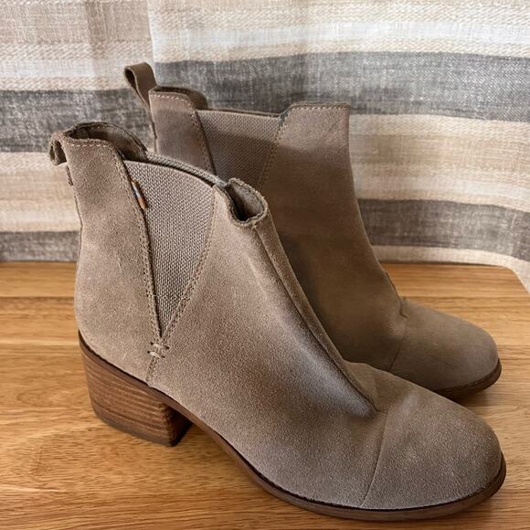 Toms Esme Tan Heeled Ankle Boots Size 8.5‎ - Picture 1 of 11
